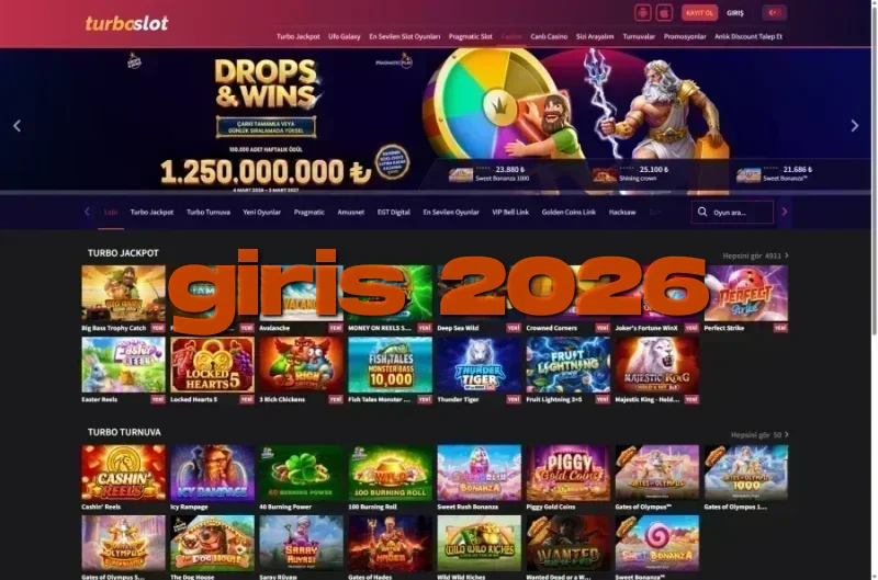 Turboslot ana sayfa görünümü