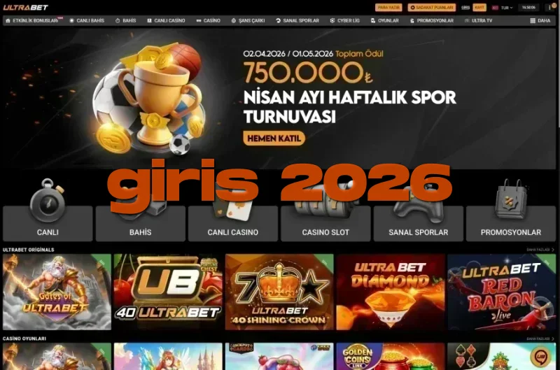 Ultrabet ana sayfa görünümü